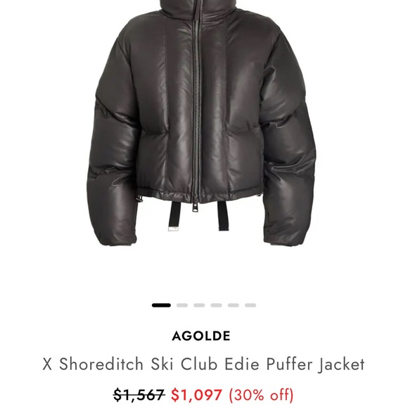Agolde Black Puffer Jacket